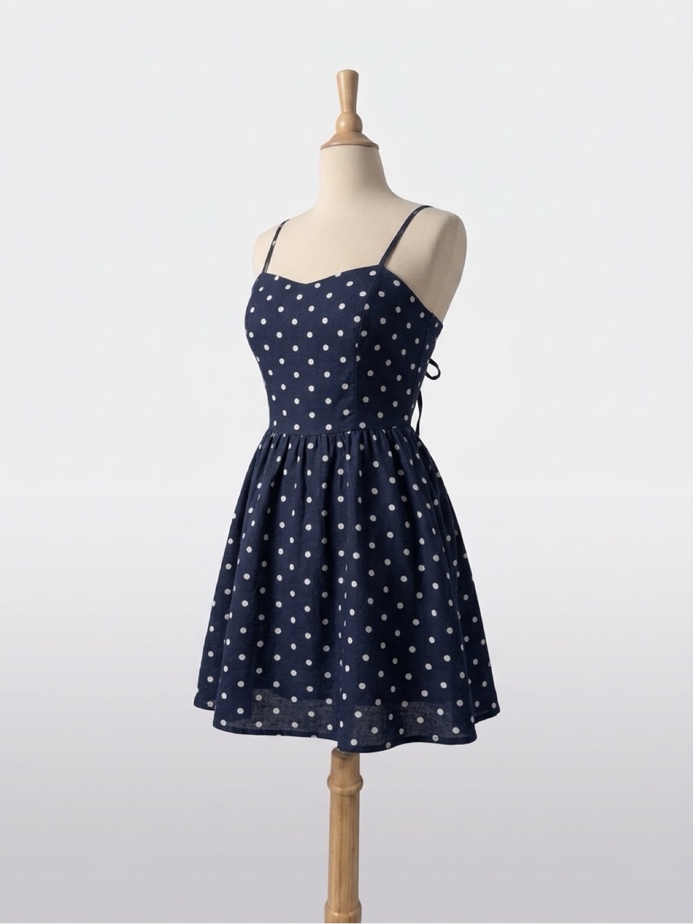 Open-Back Linen-Blend Mini Dress- New without tag